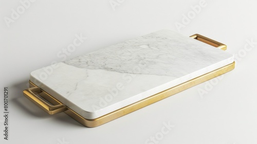 Wallpaper Mural Blank mockup of a marble and brass ting board adding a touch of elegance to your cooking space. . Torontodigital.ca