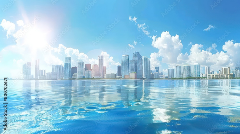 Fototapeta premium tropical city skyline