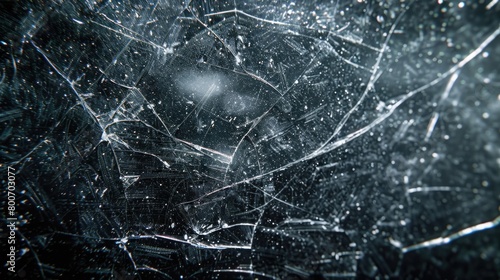 Abstract shattered glass with reflections photo