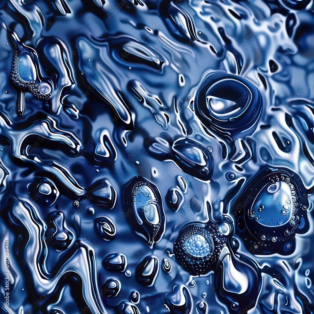 water droplets, light navy and silver water droplets, light navy and silver