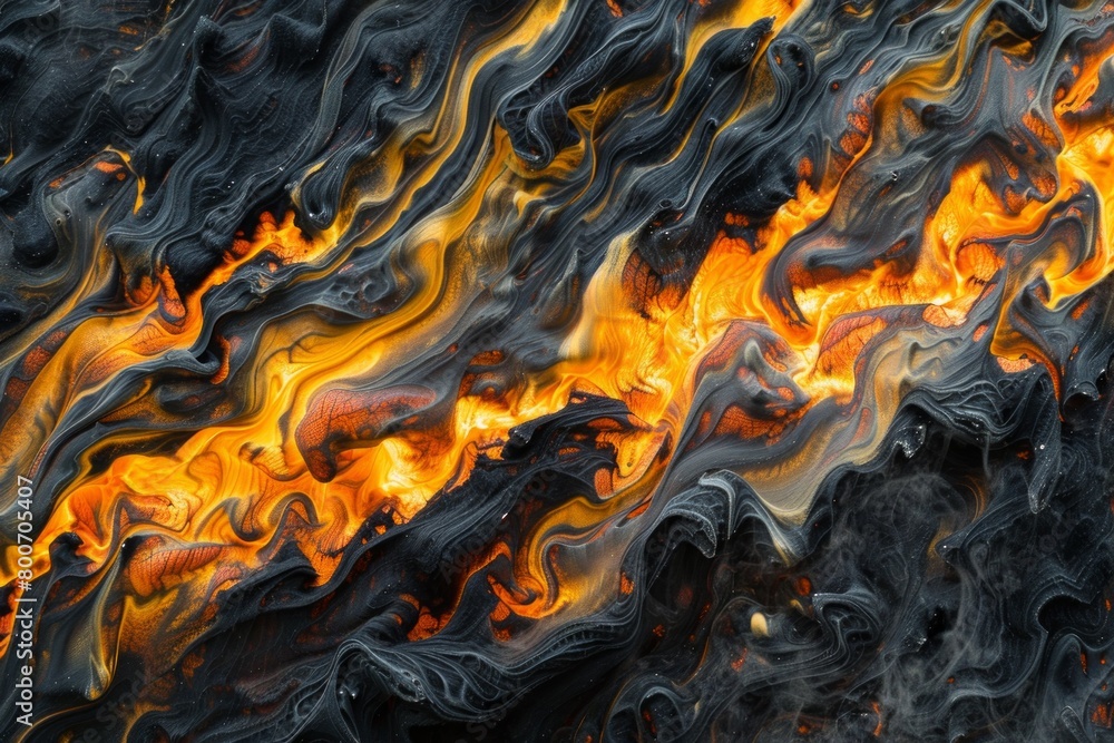 Painting dominated by black and yellow hues. Bold and striking color contrast Painting dominated by black and yellow hues. Bold and striking color contrast