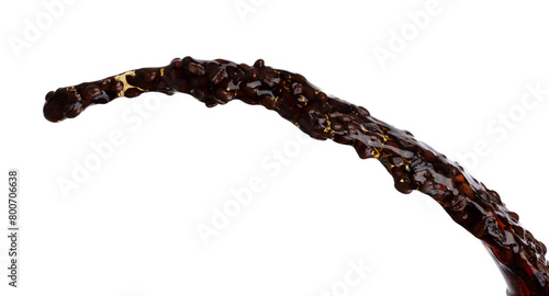 Coffee drink water mix bean seed fall pouring down form line of espresso black coffee splashes drop roasted coffee bean attack fluttering in air, stop motion freeze. Splash water drink seed texture