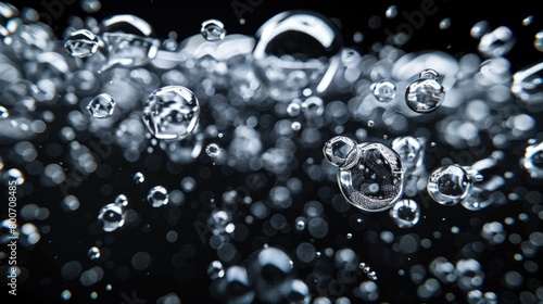 water bubbles in black background