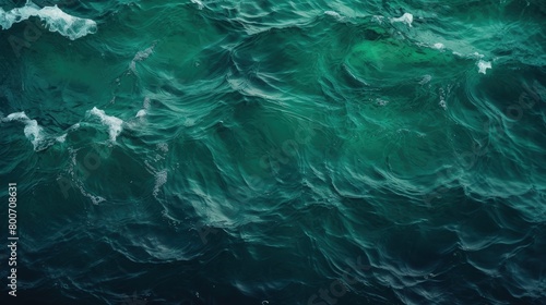 tranquil sea waves in rich green tones