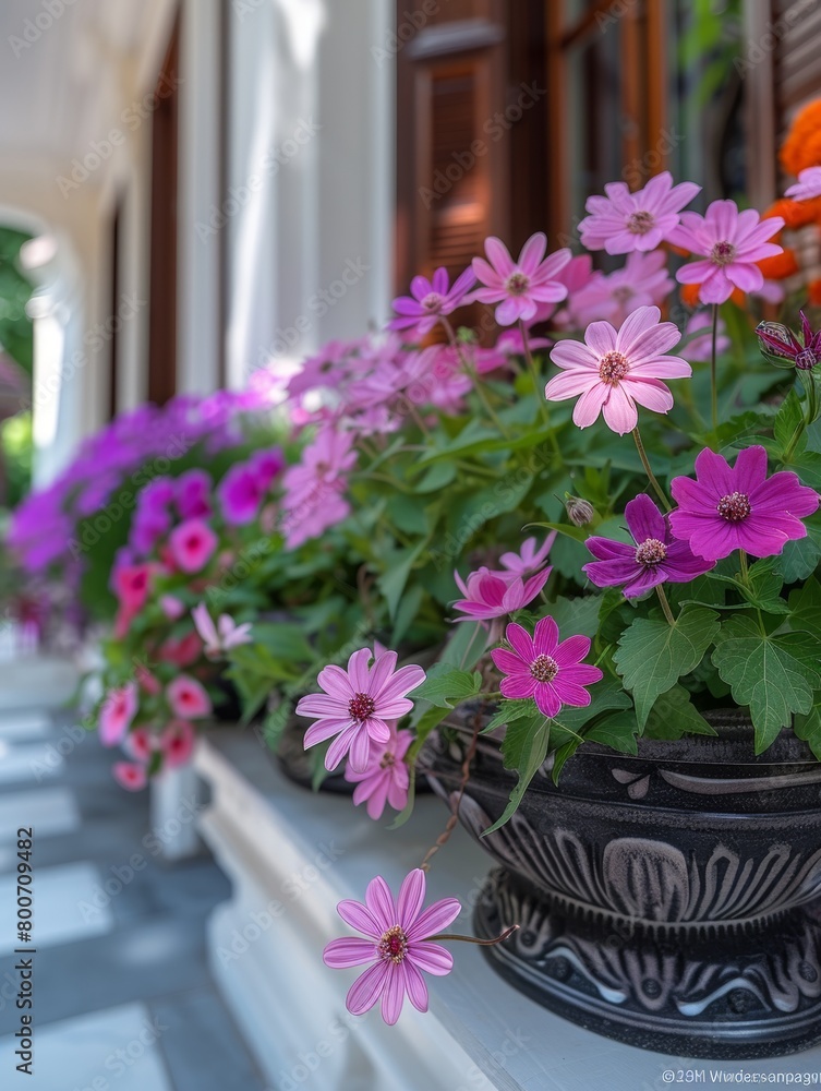 flowers in pots