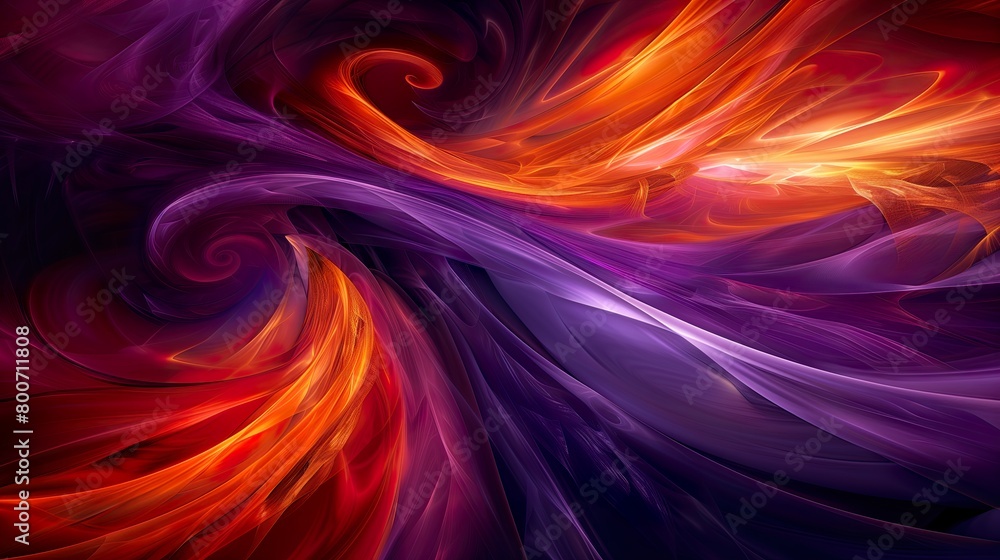 abstract background featuring a spiraling wave of orange and purple, creating a vibrant, energetic flow, a lively and captivating atmosphere abstract background featuring a spiraling wave of orange and purple, creating a vibrant, energetic flow, a lively and captivating atmosphere