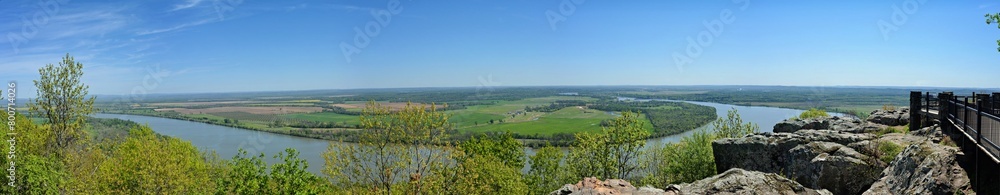 Stouts Point at Petit Jean State Park, Arkansas offering beautiful panoramic view of the Arkansas river valley Stouts Point at Petit Jean State Park, Arkansas offering beautiful panoramic view of the Arkansas river valley