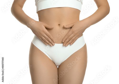 Gynecology. Woman in underwear on white background, closeup © New Africa