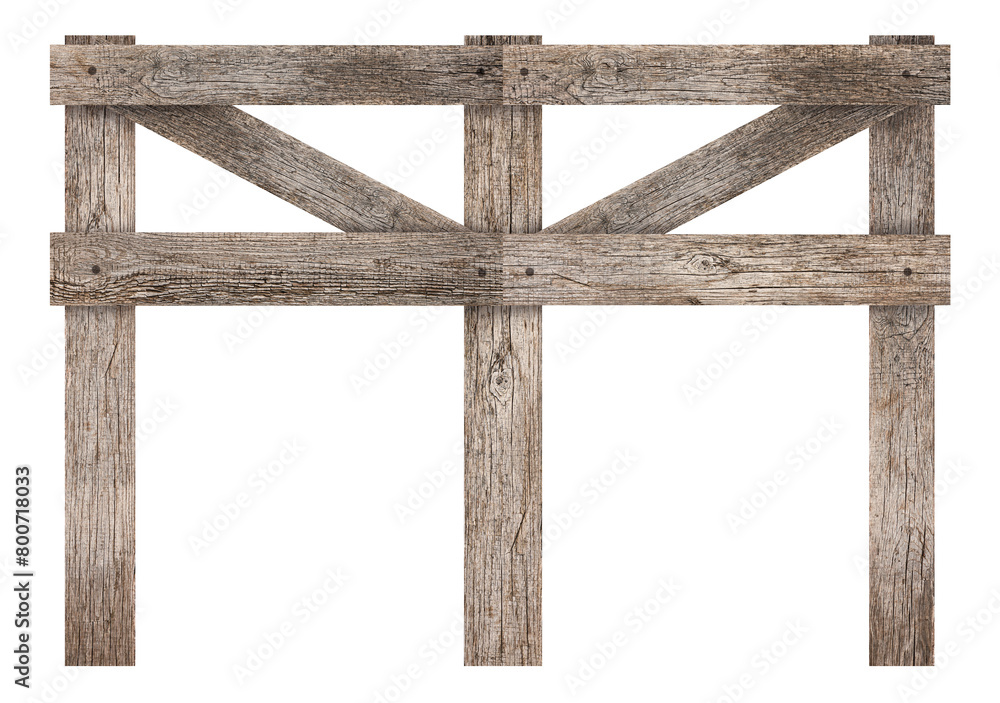 Fence made of wooden planks isolated on white Fence made of wooden planks isolated on white