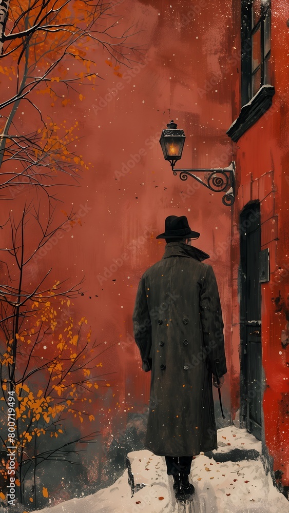 A detective investigating an apartment - Large Poster Size Image created by AI A detective investigating an apartment - Large Poster Size Image created by AI