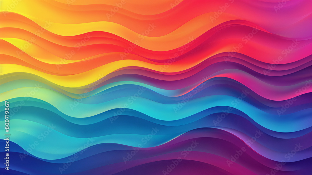 Colorful background with rainbow tones in continuous wave shapes, Generative AI Colorful background with rainbow tones in continuous wave shapes, Generative AI