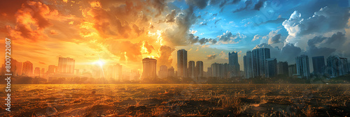 Resilience unearthed: the cycle of climate change. This image depicts the challenges and adaptations to the changing environment caused by climate change. photo