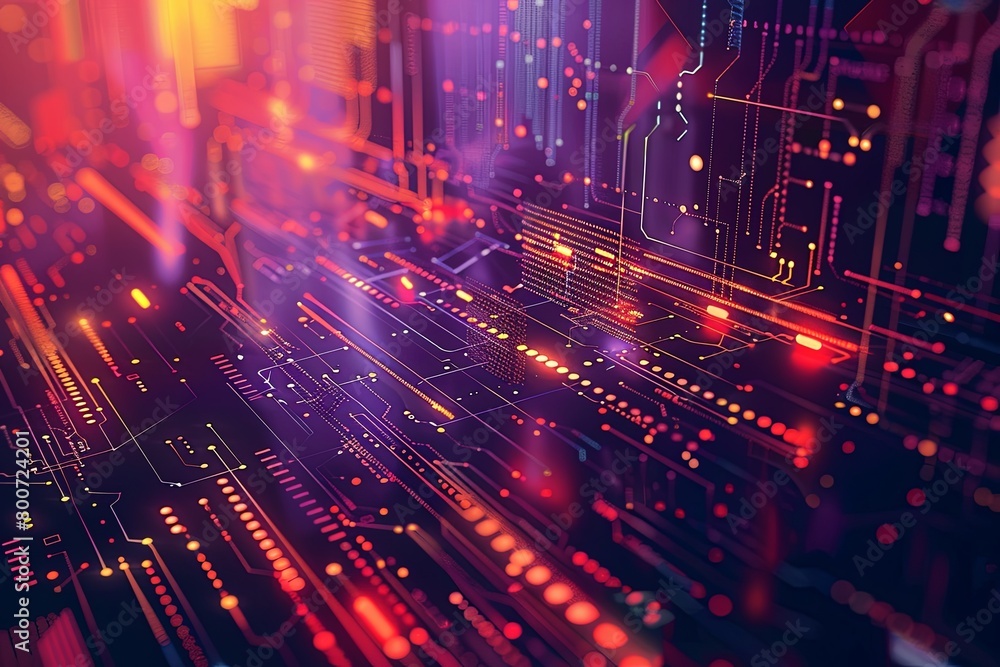 Obraz premium Digital Transformation, System Engineering and Programming Abstract Background AI Generated Illustration