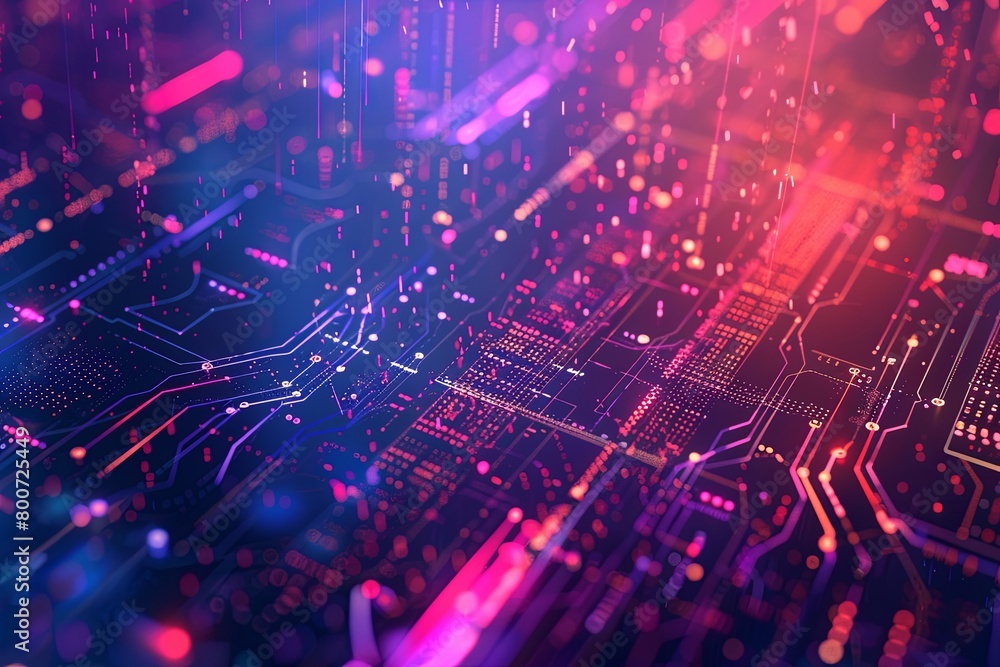 Obraz premium Digital Transformation, System Engineering and Programming Abstract Background AI Generated Illustration