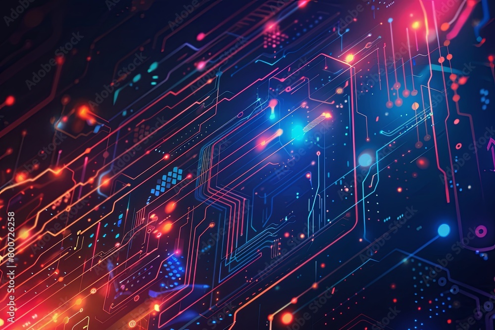 Fototapeta premium Digital Transformation, System Engineering and Programming Abstract Background AI Generated Illustration