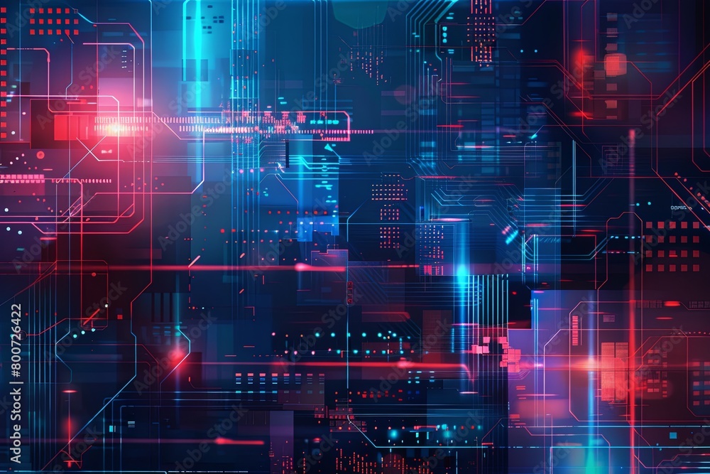 Obraz premium Digital Transformation, System Engineering and Programming Abstract Background AI Generated Illustration