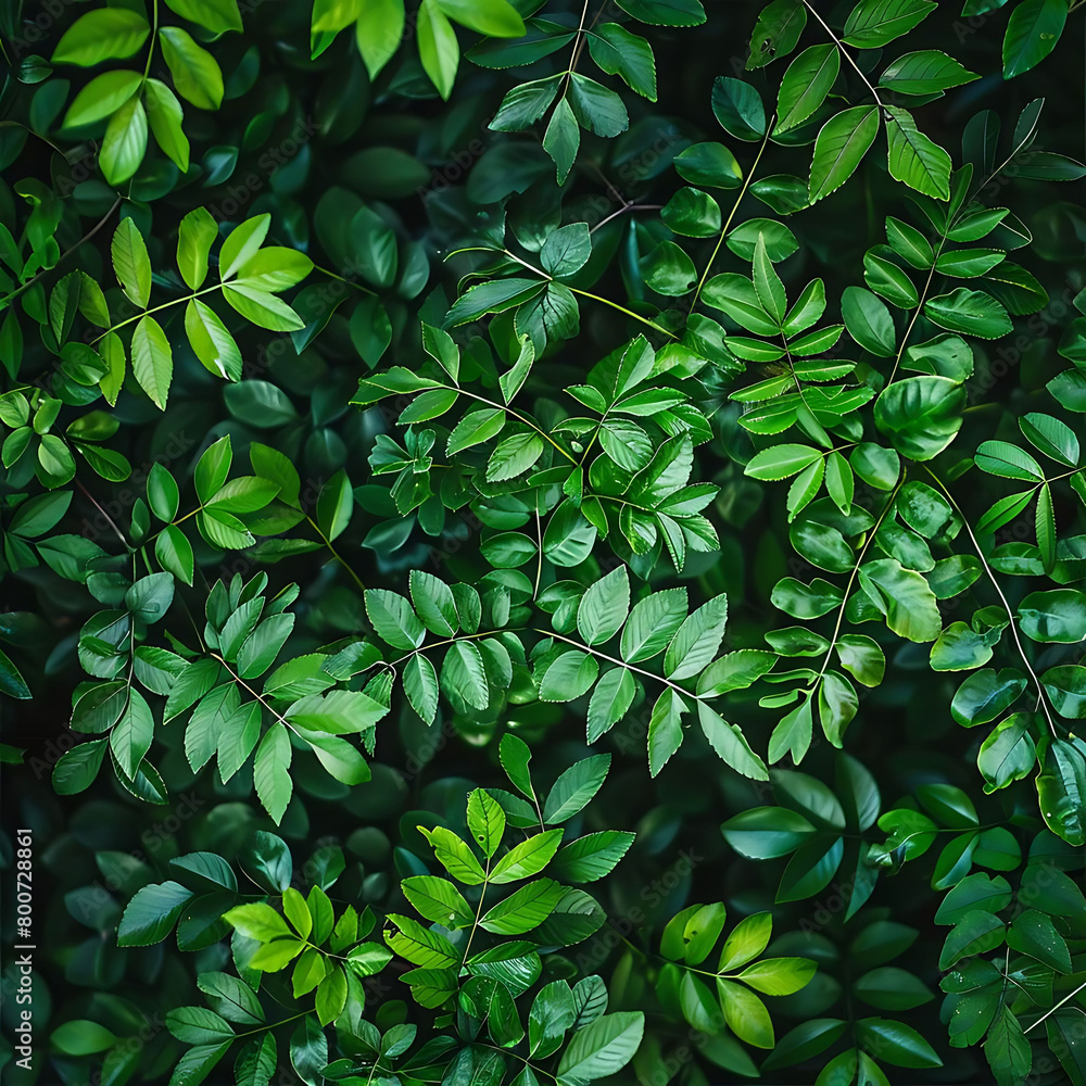 top view of vibrant green foliage on plain background top view of vibrant green foliage on plain background