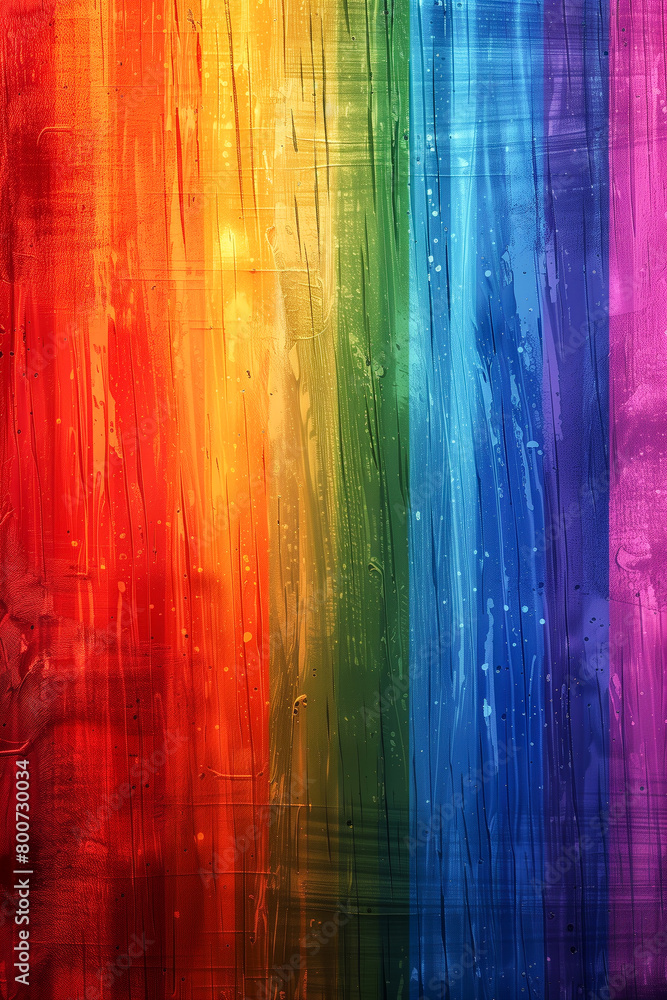 A colorful rainbow stripe on a wooden background A colorful rainbow stripe on a wooden background