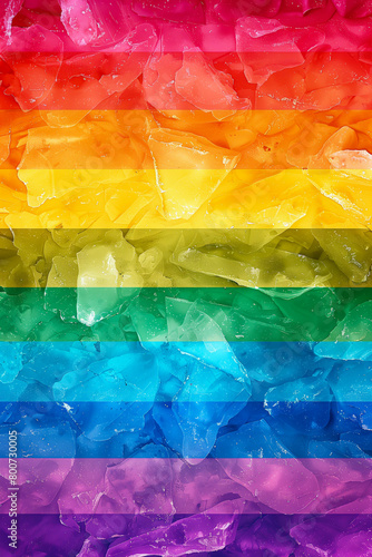 A colorful rainbow pattern is displayed on a phone screen