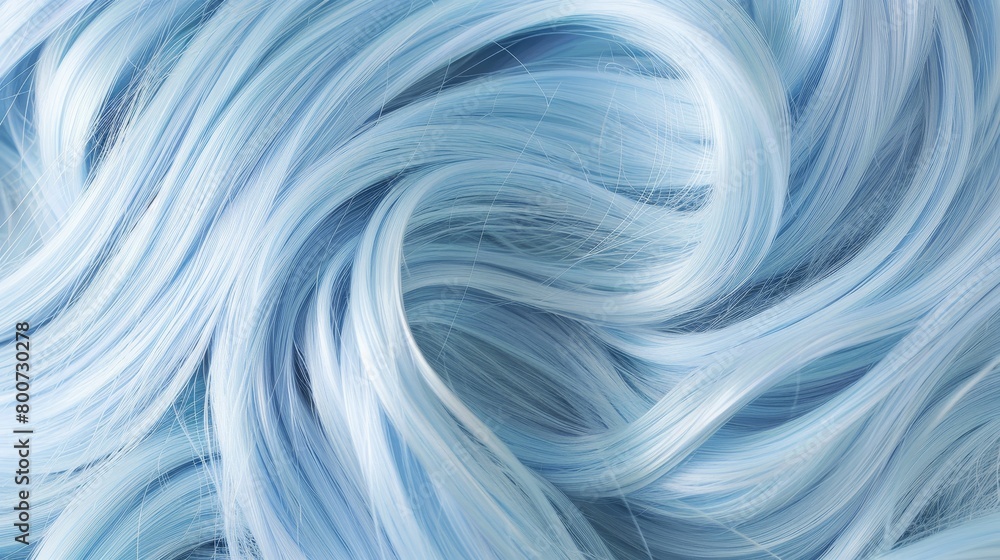 Obraz premium Closeup of shiny pastel blue hair texture