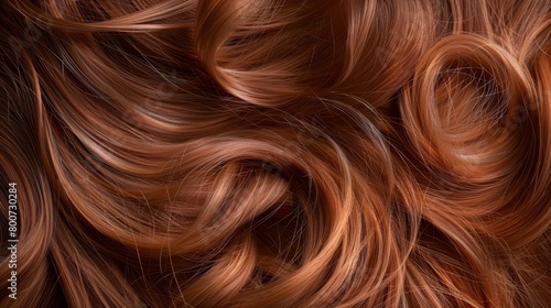 Closeup of rich brown hair texture with red hues