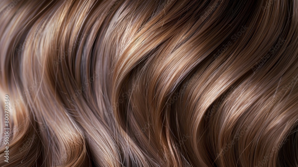 Fototapeta premium Closeup of smooth and shiny light brown hair texture with hints of grey