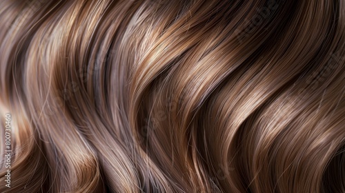 Closeup of smooth and shiny light brown hair texture with hints of grey