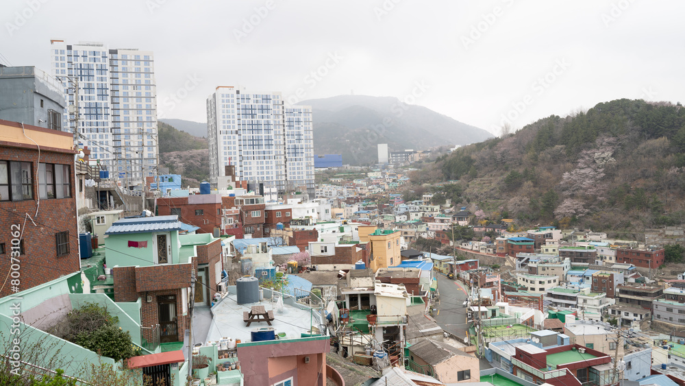 Fototapeta premium Cityscape view in a rural village