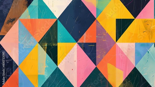 a multicolored geometric pattern on a black background