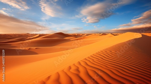 desert with orange colors and sunset in the background