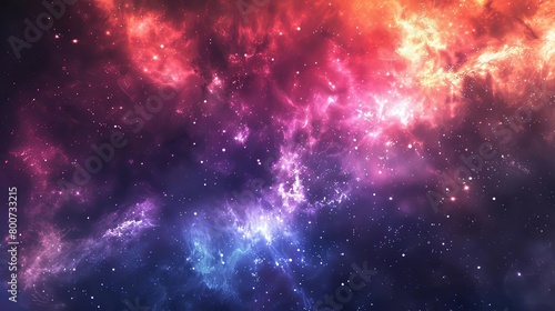 a space - themed background featuring a planet, stars, and a distant galaxy