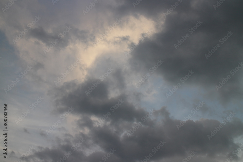 Stormy rain clouds background. Dark sky