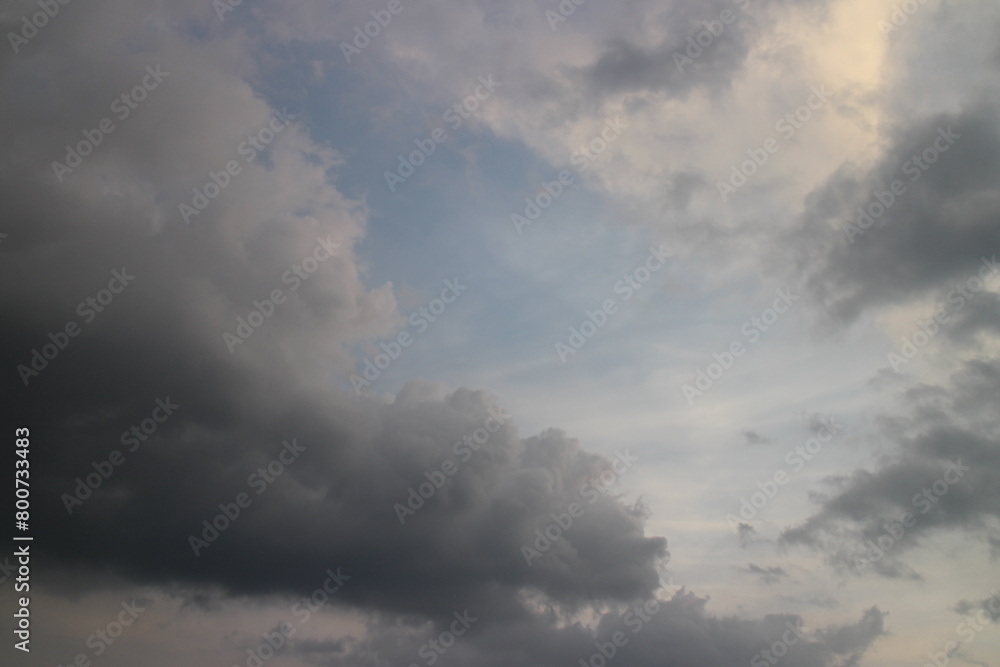 Stormy rain clouds background. Dark sky