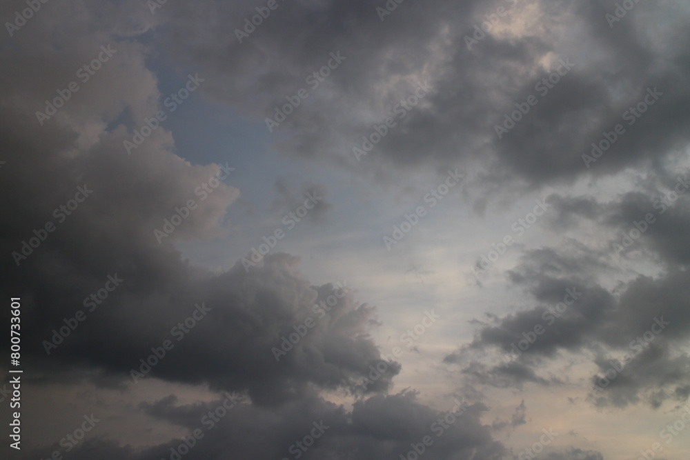 Stormy rain clouds background. Dark sky