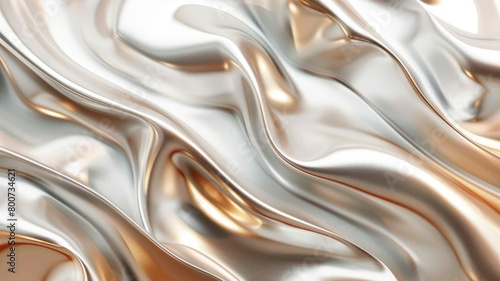 Shiny, wavy metallic surface creating luxurious feel photo