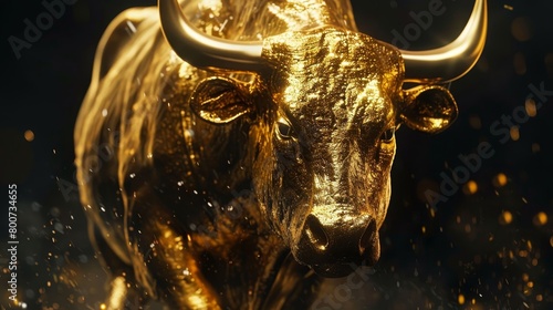 Golden bull. Symbol of power, strength and wealth.