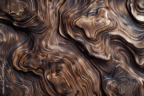 Detailed Walnut Wood Grain Patterns: Board, Timber, Digital Background