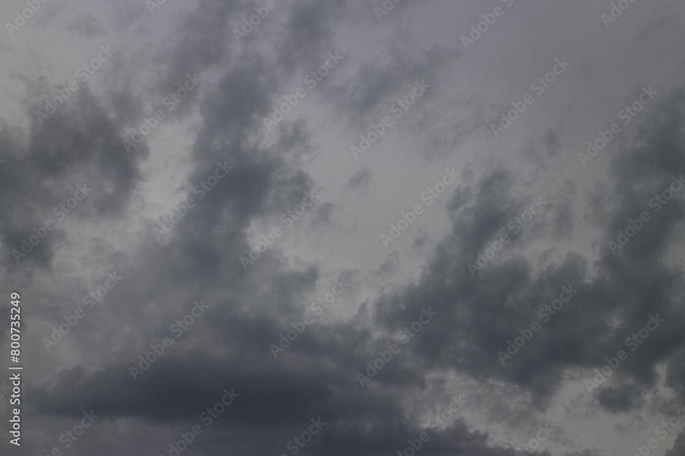 cloudy sky with rare dark gray clouds with threat of rain