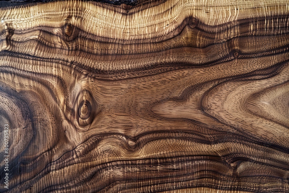 Naklejka premium Brown Walnut Wood Decor with Natural Tree Features - Design Integration
