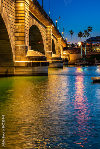 Photography bridge over the river at night