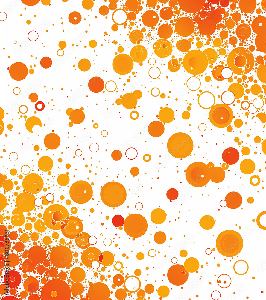 An abstract background of orange and white circles