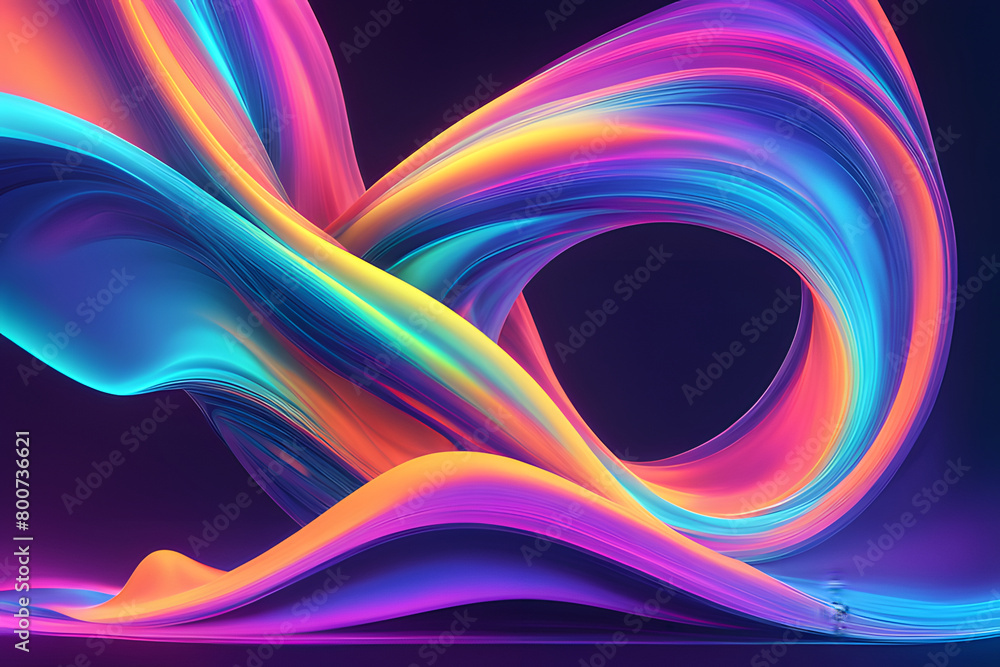 Abstract futuristic background with glowing lines in a neon color scheme .Colorful, neon-hued, flowing lines dance across a dark canvas, embodying a vibrant digital aesthetic. Abstract futuristic background with glowing lines in a neon color scheme .Colorful, neon-hued, flowing lines dance across a dark canvas, embodying a vibrant digital aesthetic.