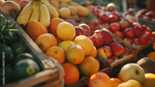 fresh organic fruits in the market  sustainable business 