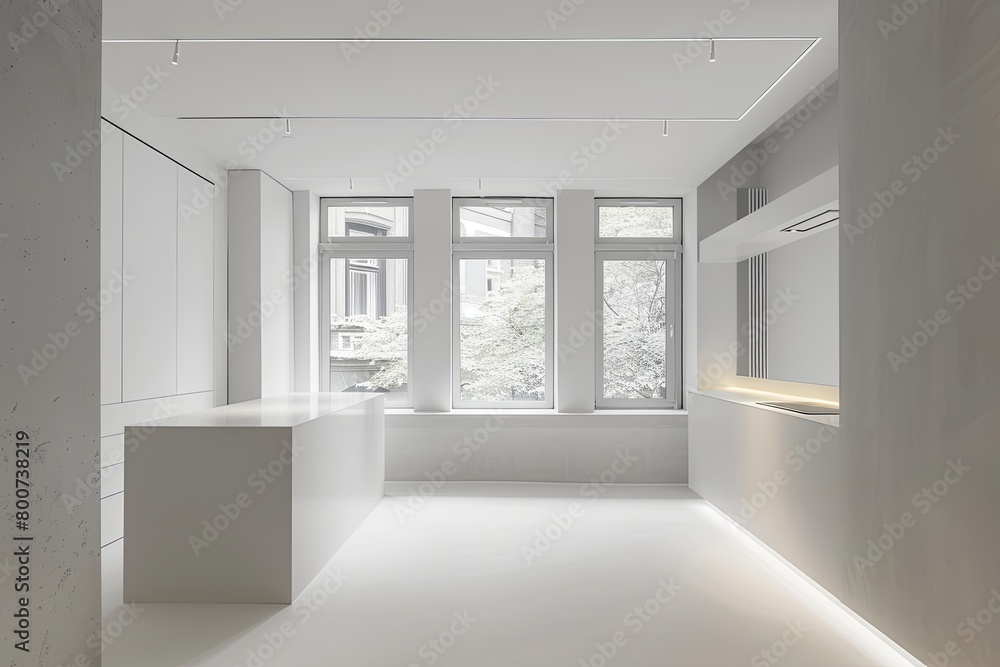 Contemporary White Room Showcase: Modular Designs in Minimalist Apartment Kitchen Contemporary White Room Showcase: Modular Designs in Minimalist Apartment Kitchen