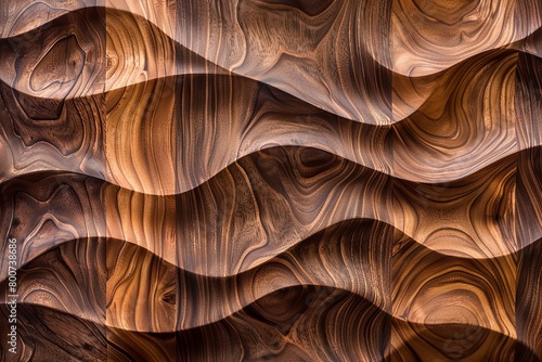 Honeycomb Walnut Wood Texture - Luxurious Furniture Design with Ceramic Inlay