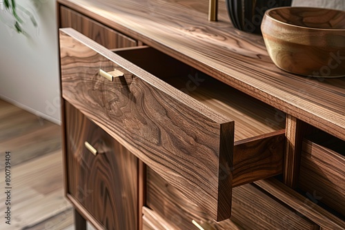 High-Quality Walnut Wood  Depth of Grain in Luxury Sideboards and Flooring