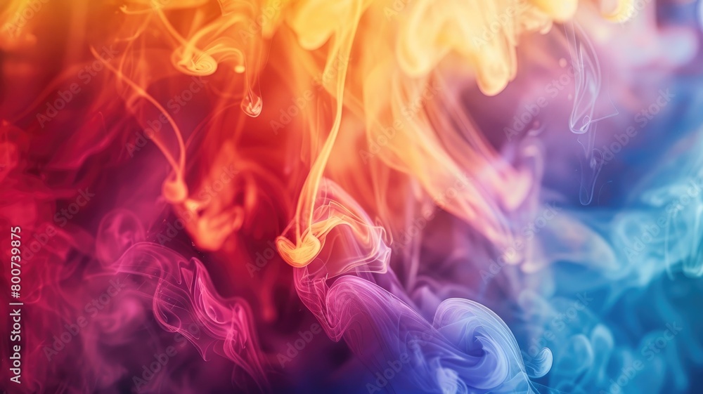 Colorful smoke swirling abstractly against dark background