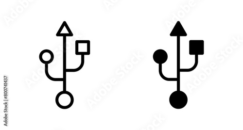 Usb icon vector isolated on white background. Flash disk icon vector
