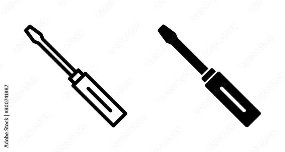 Screwdriver icon vector isolated on white background. Screwdriver vector icon Screwdriver icon vector isolated on white background. Screwdriver vector icon