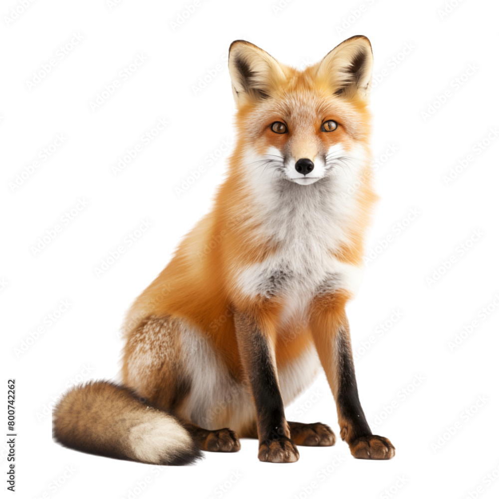 Fototapeta premium Fox isolated on transparent background